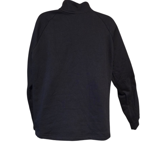 Adidas Women's Navy Blue Zip-Up Sweater with Vibrant Orange Accents - Picture 2 of 8